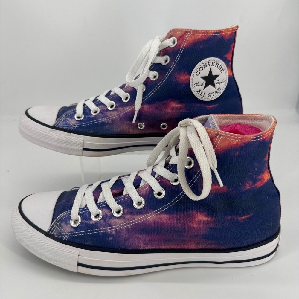 Converse Chuck Taylor All Star High Top Sunset Cloud Print Sneakers 569772F 10W - Picture 2 of 8